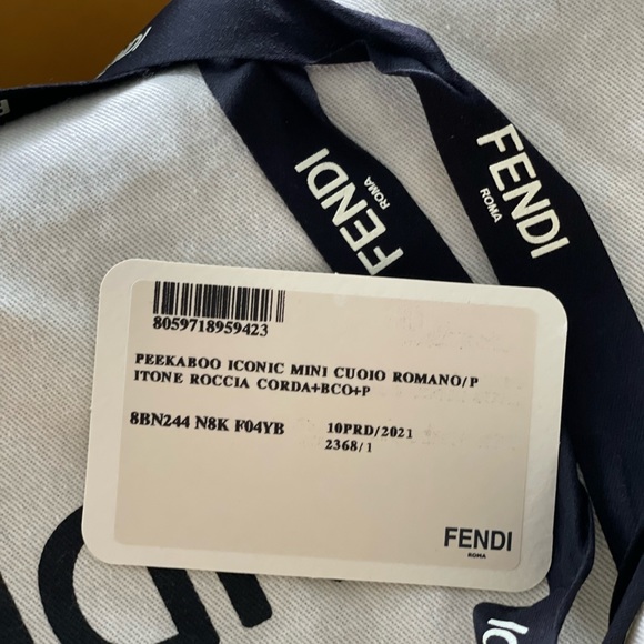 Fendi Peekaboo Mini Dove Grey Selleria bag - Picture 2 of 9